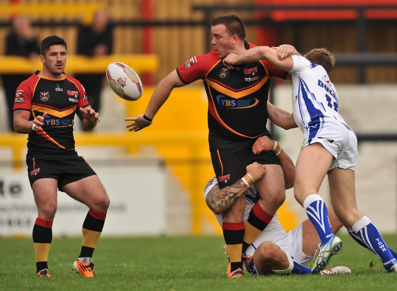 2014 - Dewsbury v Workington EPO - Tommy Gallagher offload